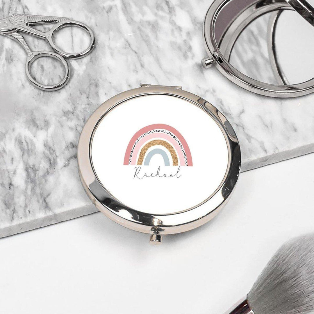 Personalised Rainbow Mirror, Personalised Rainbow Gift, Small Rainbow Gift, Personalised Handmirror, Rainbow Pocket Mirror, Rainbow Gifts, - Amy Lucy