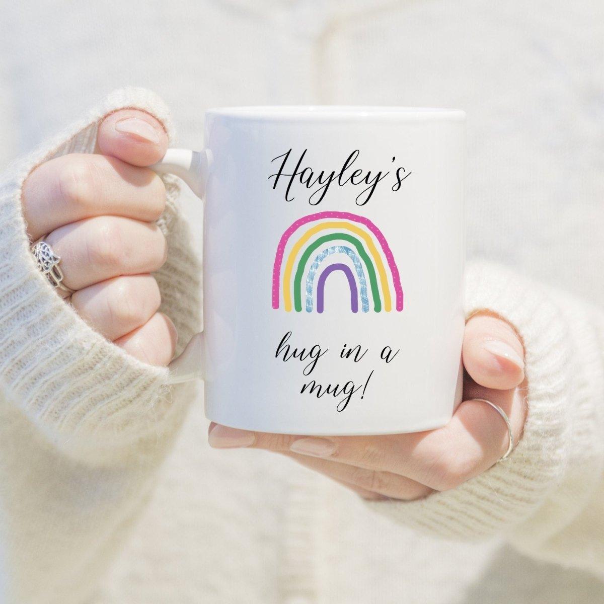 Personalised Rainbow Mug, Personalised Rainbow Hug Mug, Rainbow Hug Mug, Rainbow Gifts, Nurse Rainbow Mug, Rainbow Mugs, Care Package Mug, - Amy Lucy