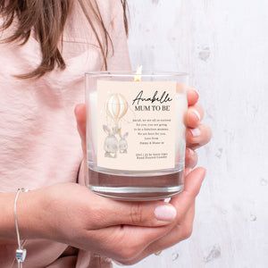 Personalised Rainbow New Baby Candle Gift shown from the front