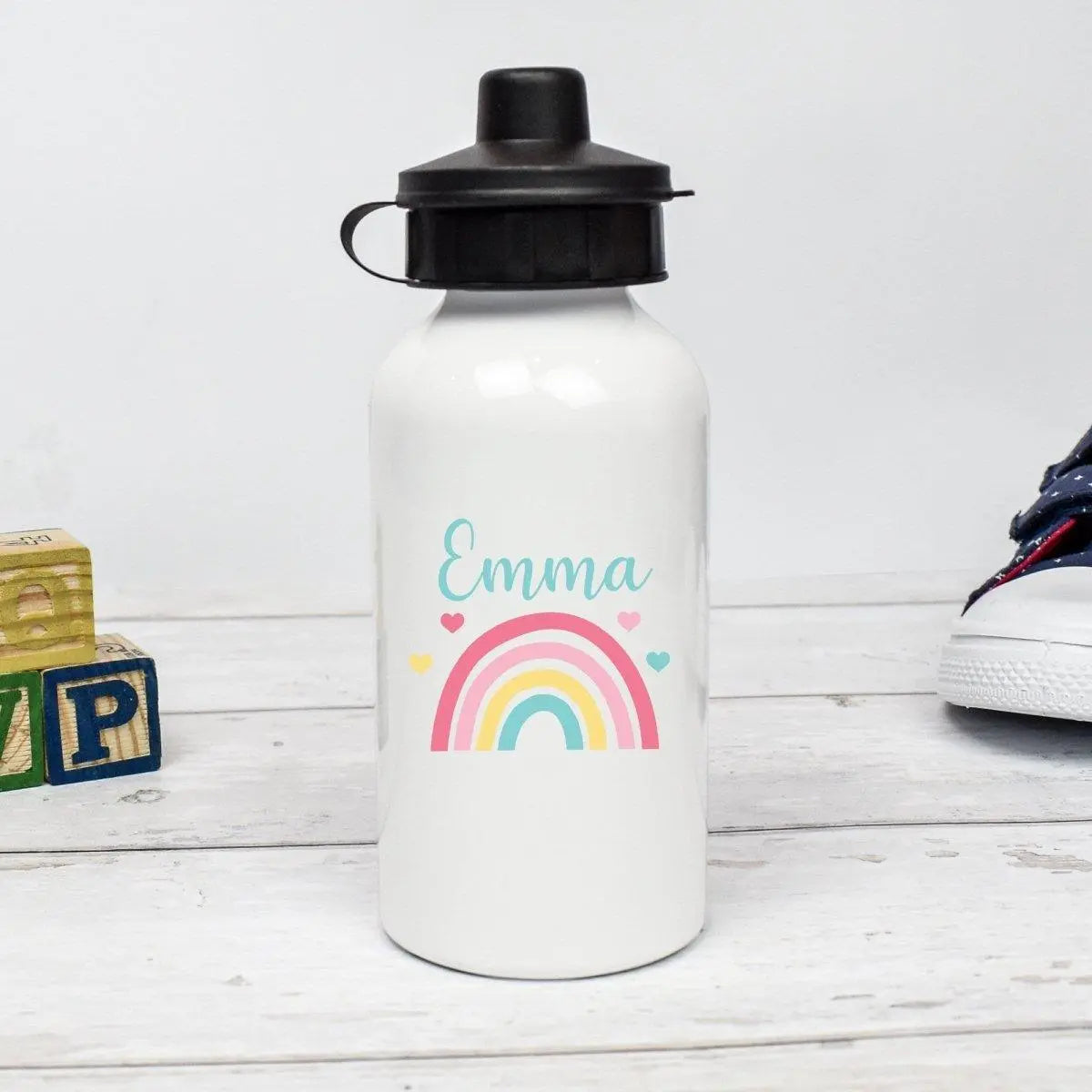 Personalised Rainbow Water Bottle, Rainbow School Bottle, Kids Rainbow Drink Bottle, Unisex School Flask, Kids Children Student Drinks Cup, - Amy Lucy