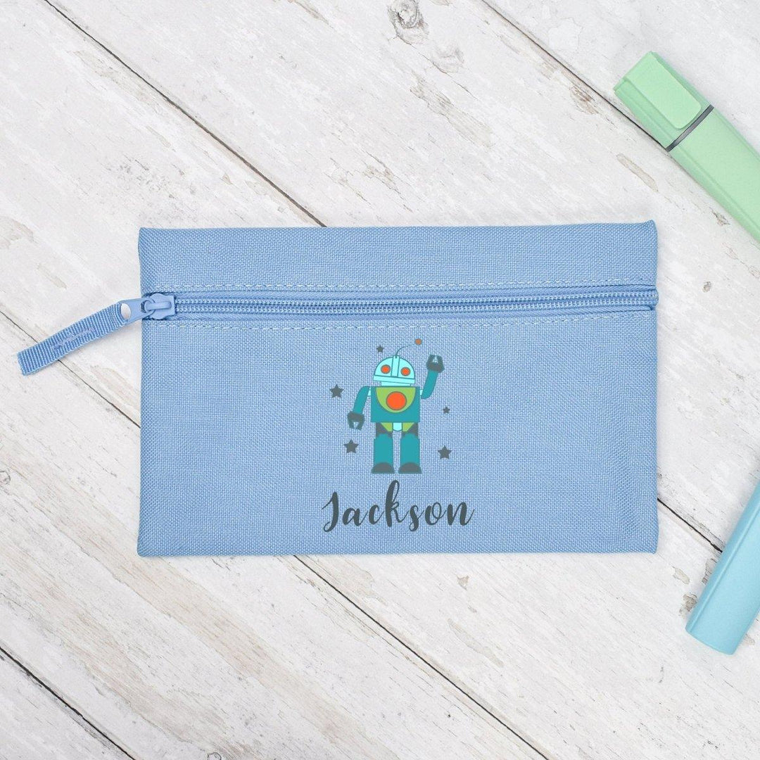 Personalised Robot Pencil Case, Robot School Pencil Case, Kids Robot Pencil Case, Boys School Pencil Case, Back To School Case, Robot Gifts - Amy Lucy