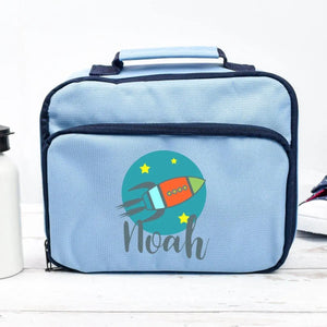 Personalised Rocket Lunch Bag, Rocket School Lunch Bag, Kids Space Cooler Bag, Boys School Lunch Bag Children Student, Back To School - Amy Lucy