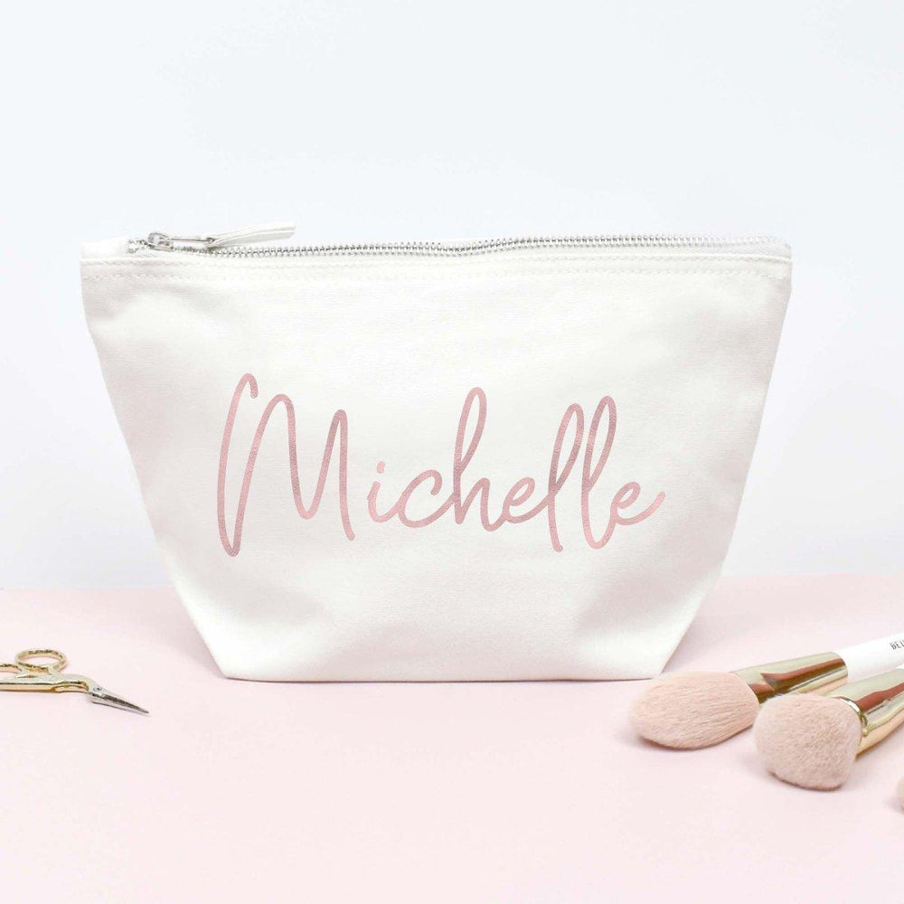 Personalised Rose Gold Makeup Bag, Bridesmaid Gift, Makeup Bag Rose Gold, Bride To Be Gift, Rose Gold Hen Party Gift, Hen Night Accessories. - Amy Lucy