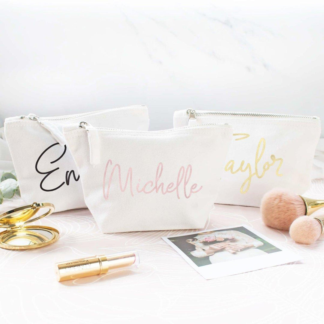 Personalised Rose Gold Makeup Bag, Bridesmaid Gift, Makeup Bag Rose Gold, Bride To Be Gift, Rose Gold Hen Party Gift, Hen Night Accessories. - Amy Lucy