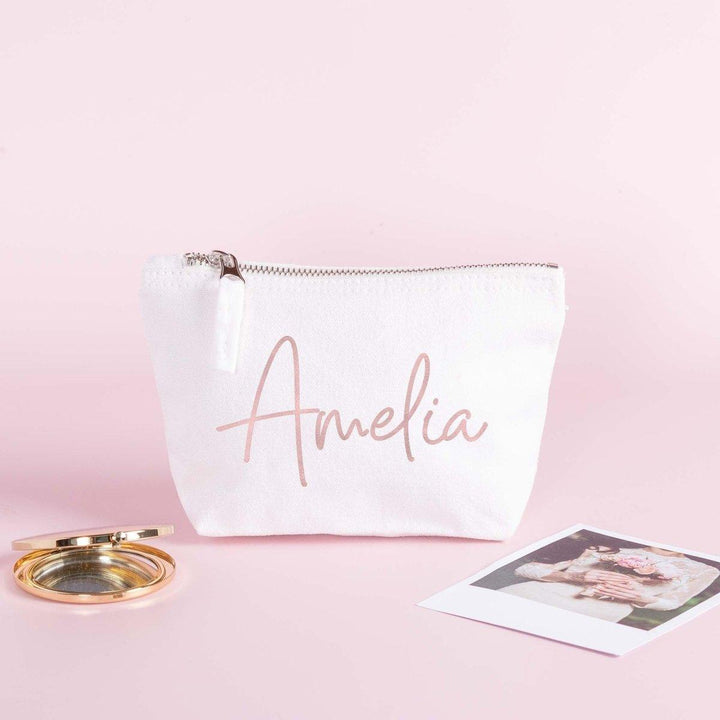 Personalised Rose Gold Makeup Bag, Bridesmaid Gift, Makeup Bag Rose Gold, Bride To Be Gift, Rose Gold Hen Party Gift, Hen Night Accessories. - Amy Lucy