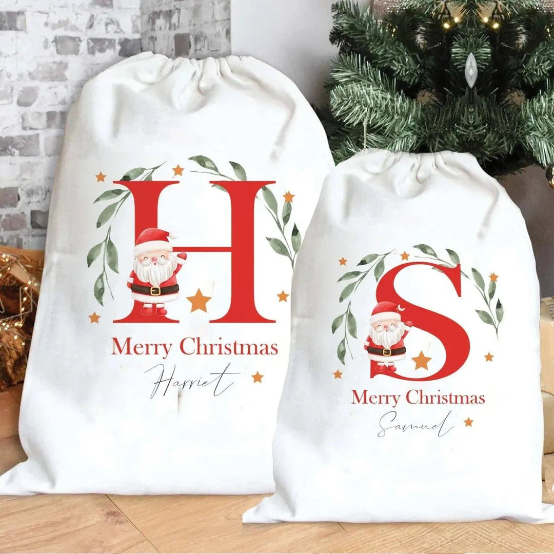 Personalised Santa Sack, Christmas Sack, Child's Kids Christmas Gift Sack, Kids Santa Bag, Santa Toy Bag, Santa Toy Sack, Kids Drawstring, - Amy Lucy