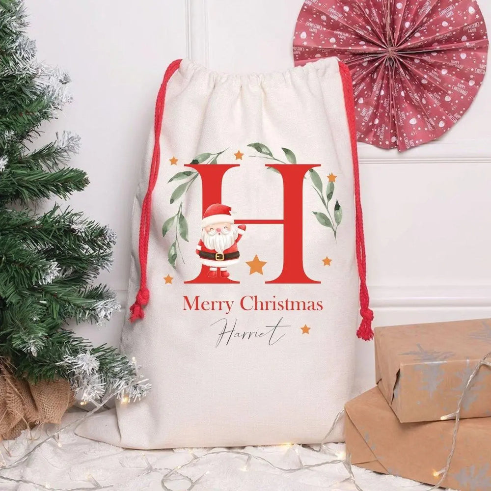 Personalised Santa Sack, Christmas Sack, Child's Kids Christmas Gift Sack, Kids Santa Bag, Santa Toy Bag, Santa Toy Sack, Kids Drawstring, - Amy Lucy