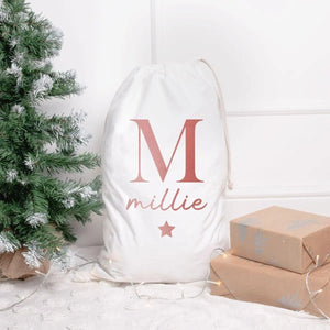 Personalised Santa Sack, Custom Christmas Sack, Name Christmas Gift Bag, Christmas Gift Bag, Childs Christmas Gift Sack, Present Sack - Amy Lucy