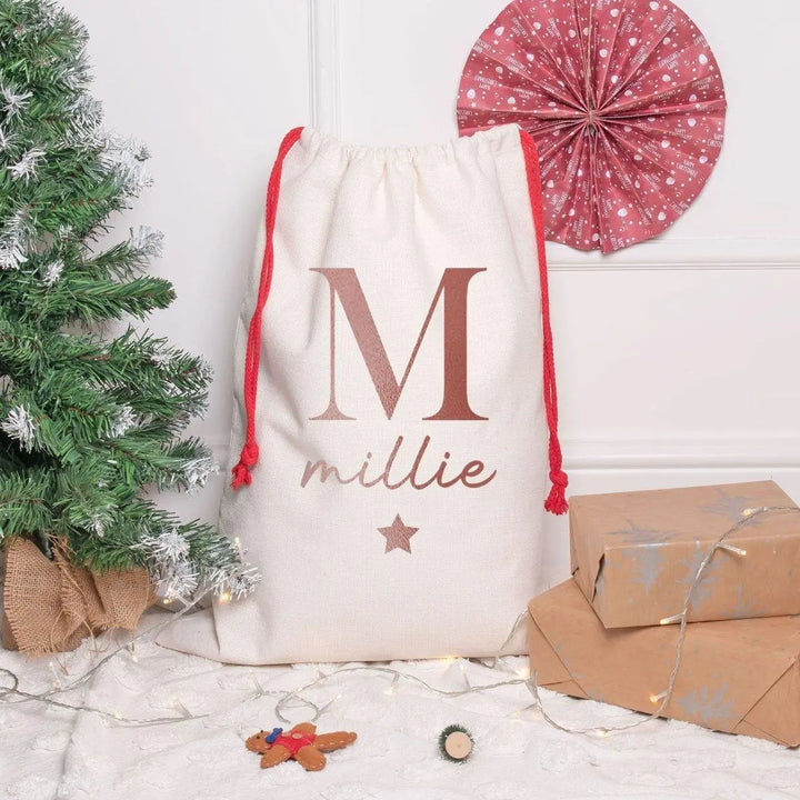 Personalised Santa Sack, Custom Christmas Sack, Name Christmas Gift Bag, Christmas Gift Bag, Childs Christmas Gift Sack, Present Sack - Amy Lucy