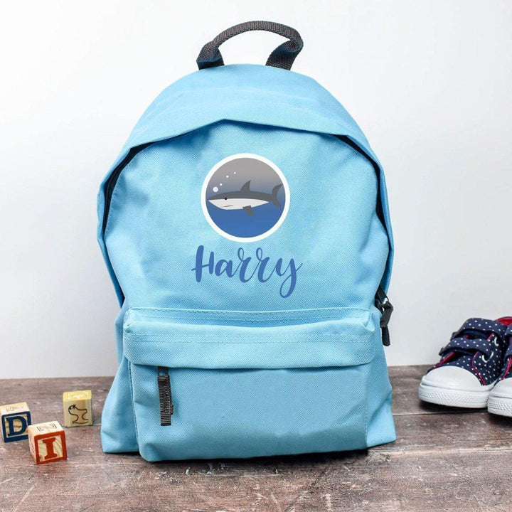 Personalised Shark Backpack, Shark School Bag, Kids Shark Rucksack, Boys School Backpack, Kids Children Student Backpack, Back To School - Amy Lucy