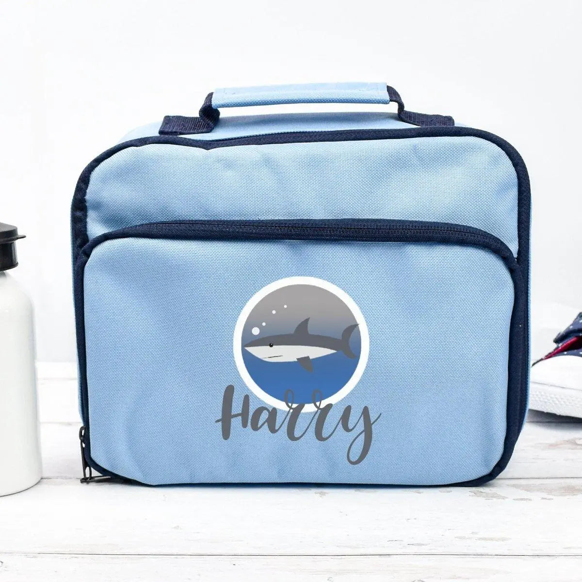 Personalised Shark Lunch Bag, Shark School Lunch Bag, Kids Shark Cooler Bag, Boys School Lunch Bag Children Student, Back To School - Amy Lucy