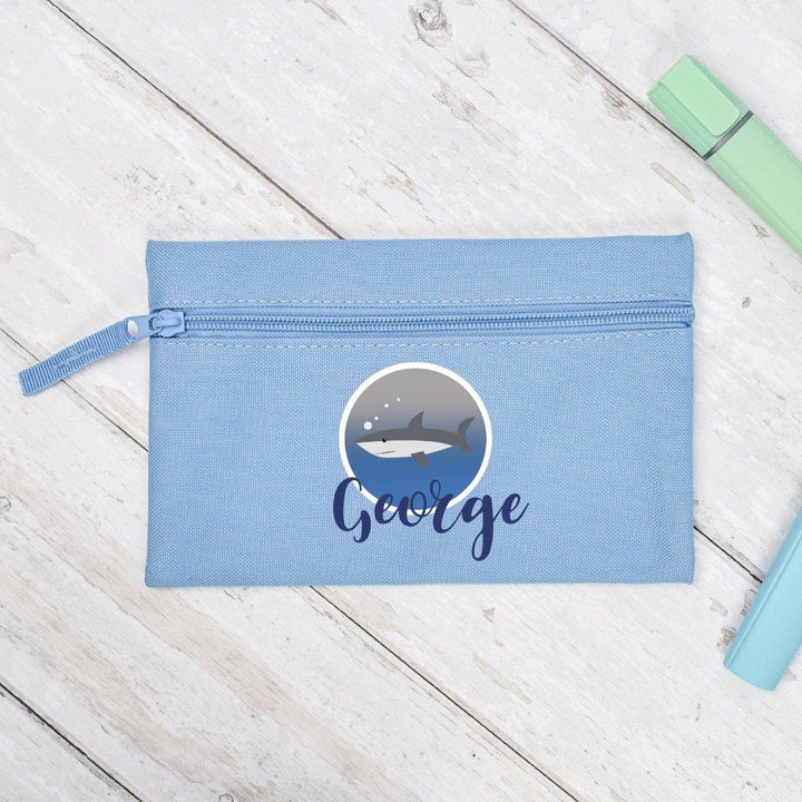 Personalised Shark Pencil Case, Shark School Pencil Case, Kids Shark Pencil Case, Boys School Pencil Case, Back To School Case, Shark Gifts - Amy Lucy