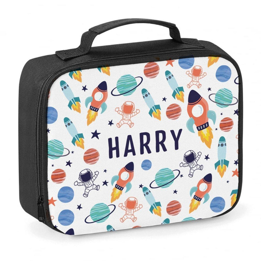 Personalised Space Lunch Box, Childs Space Lunch Bag, Rocket Boys Lunch Bag, Kids Space Lunch Bag, Nursery Lunch Bag, School Lunch Bag - Amy Lucy