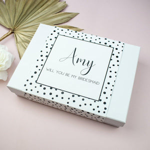 Personalised Spotty Bridesmaid Proposal Gift Box, Luxury Filled Thank You Bridesmaid Box, Bridesmaid Gift Set, Wedding Thank You Gifts, - Amy Lucy