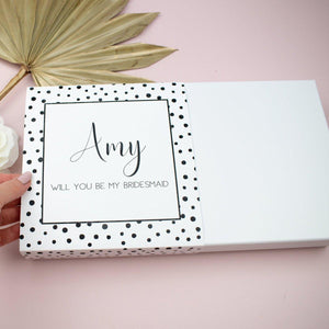 Personalised Spotty Bridesmaid Proposal Gift Box, Luxury Filled Thank You Bridesmaid Box, Bridesmaid Gift Set, Wedding Thank You Gifts, - Amy Lucy