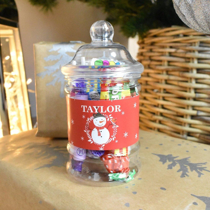 Personalised Stocking Filler, Snowman Christmas Sweet Jar, Personalised Christmas Sweet, Christmas Sweet Jar, Christmas Eve Box Filler, Xmas - Amy Lucy