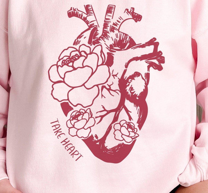 Personalised Take Heart Jumper, Heart Sweater, Mental Health Jumper, Nurse Jumper, Ladies Positive Jumper, Women's Positive Vibes Jumper, - Amy Lucy