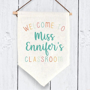 Personalised Teacher Class Room Flag, Teacher Gift, Personalised Teacher Gifts, Teacher Classroom Flag, Classroom Decor, Teacher Flag, Decor - Amy Lucy