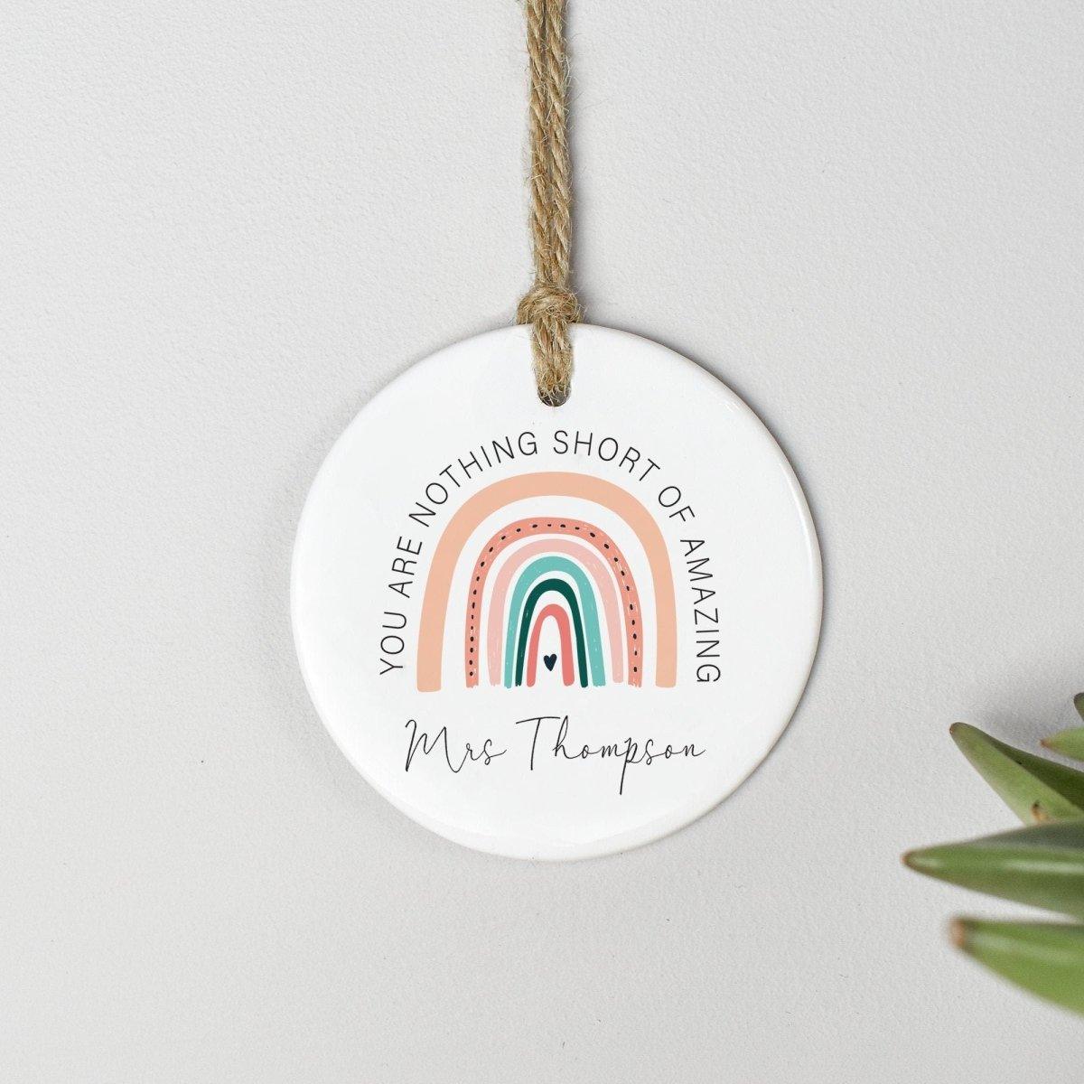 Personalised Teacher Gift, Lockdown Teacher Ornament, Personalised Teacher Classroom Gift, Personalised Rainbow Gift, Teaching Assistant - Amy Lucy