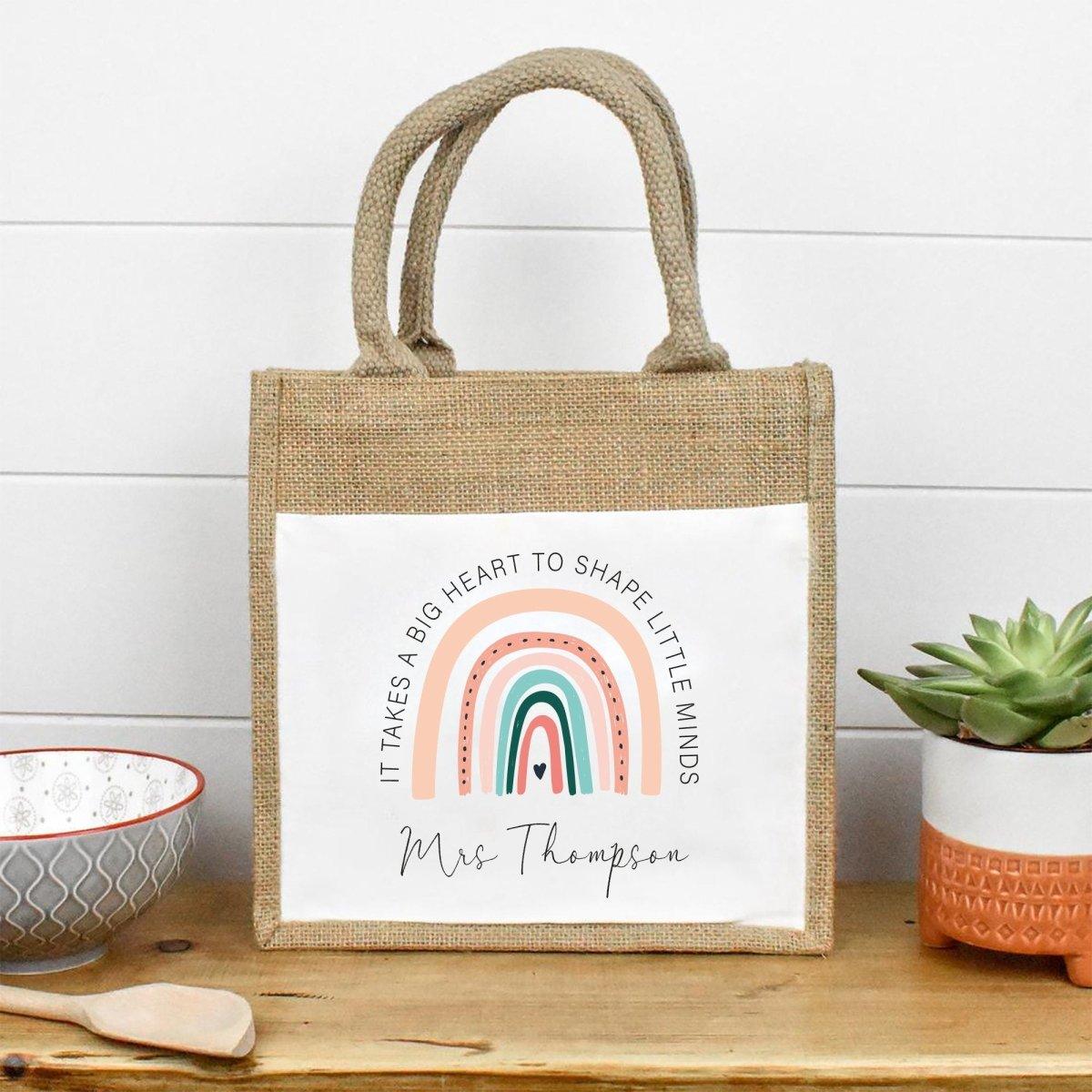 Personalised Teacher Lunch Bag, Lockdown Teacher Gift, Personalised Teacher Gifts, Personalised Lunch Bag, Teaching Assistant Gift, Rainbow - Amy Lucy