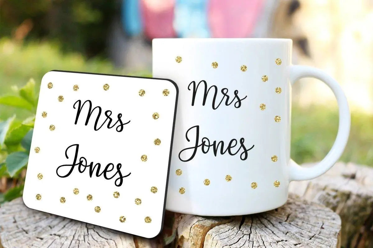 Personalised Teacher Mug and Coaster, Teacher Gift, Personalised Teacher Gifts, Personalised Coffee Mug Set, Teaching Assistant, School Gift - Amy Lucy