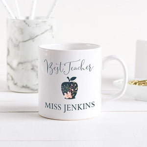 Personalised Teacher Mug, Apple Teacher Gift, Personalised Teacher Gifts, Personalised Coffee Mug, Teaching Assistant Gift, Nursery Gift - Amy Lucy