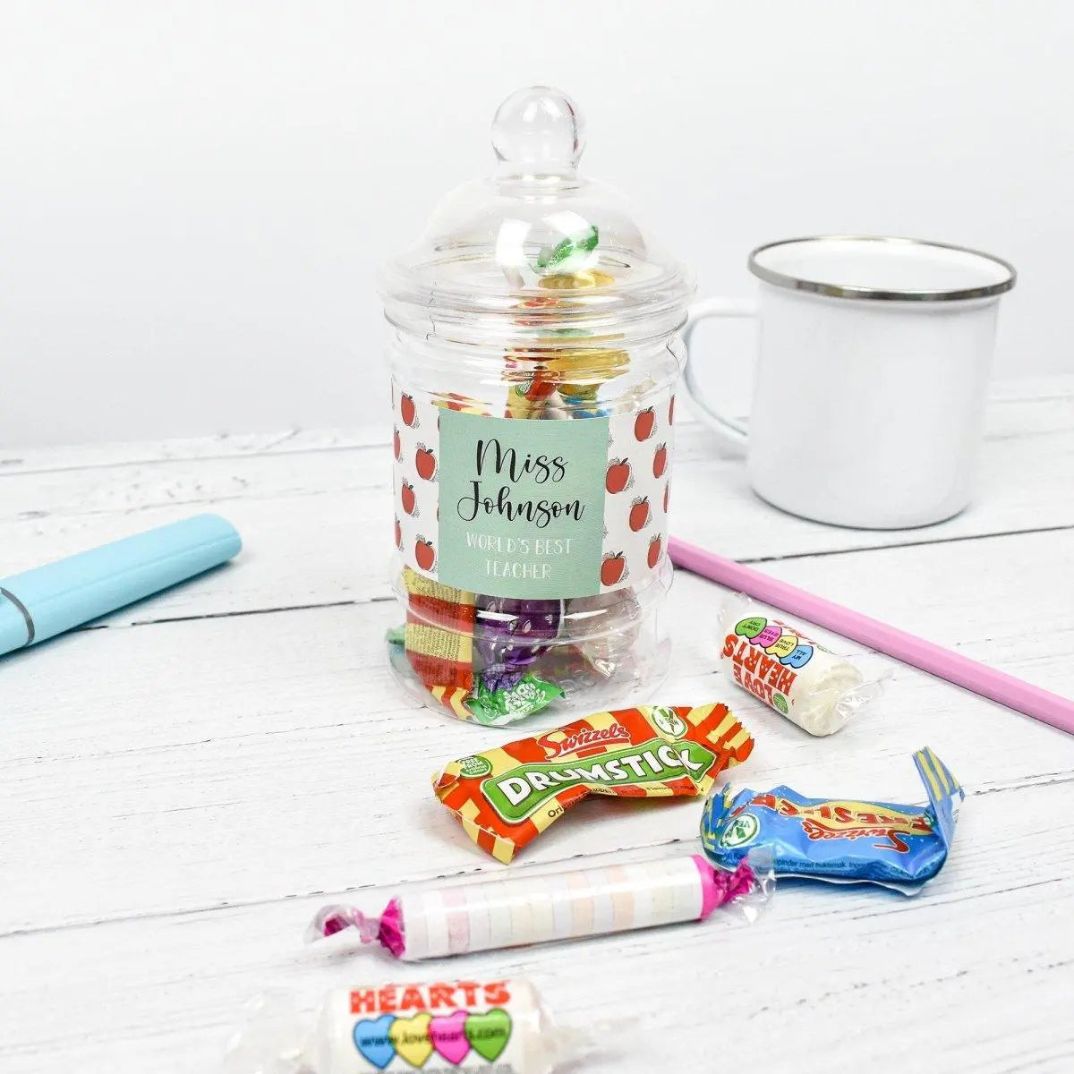 Personalised Teacher Sweet Jar, Teacher Gift Sweets, DIY Label, School Teacher Gift, Bright Personalised Teacher Gift, Personalised Gifts, - Amy Lucy