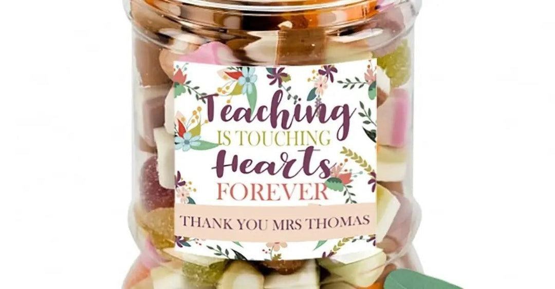 Personalised Teacher Sweet Jar, Teacher Gift Sweets, DIY Label, School Teacher Gift, Bright Personalised Teacher Gift, Personalised Gifts, - Amy Lucy