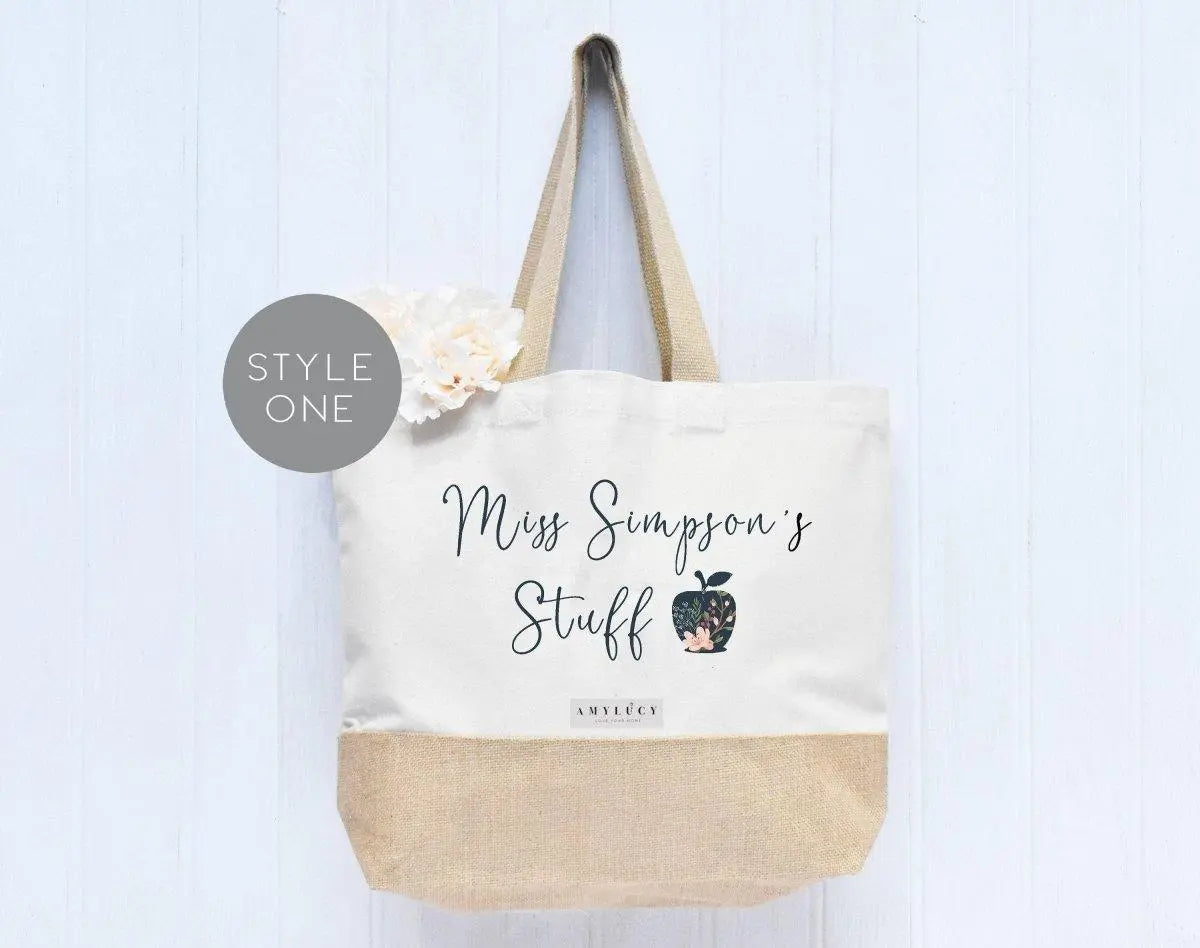 Personalised Teacher Tote Bag, Teacher Tote Bag, School Leaving Gift, Gift For Teacher, Teacher Gifts, Graduation Tote Bag Canvas, School - Amy Lucy