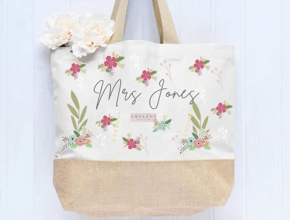 Personalised Teacher Tote Bag, Teacher Tote Bag, School Leaving Gift, Gift For Teacher, Teacher Gifts, Graduation Tote Bag Canvas, School - Amy Lucy