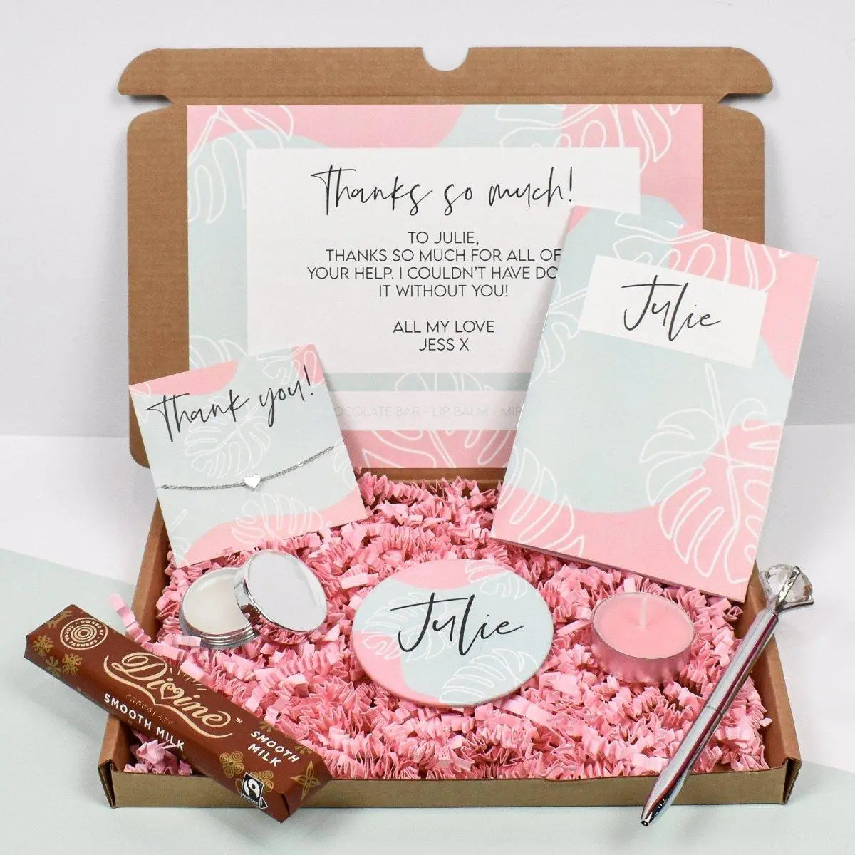 Personalised Thank You Gift Box, Letter Box Gifts, Thank You Present, Thanks Gift Set, Grateful Gifts, Thanks Gift Set, Thank You Gifts, Her - Amy Lucy