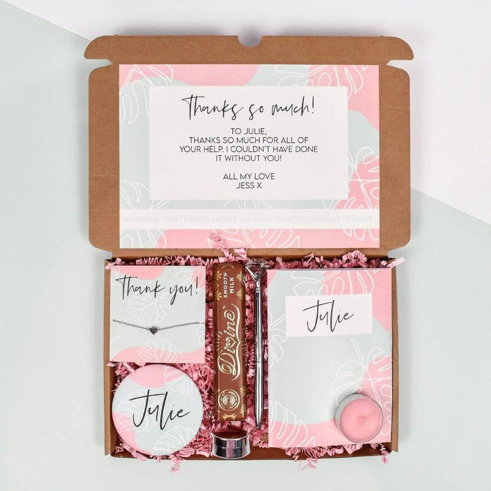 Personalised Thank You Gift Box, Letter Box Gifts, Thank You Present, Thanks Gift Set, Grateful Gifts, Thanks Gift Set, Thank You Gifts, Her - Amy Lucy