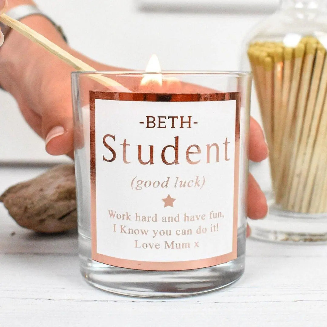 Personalised Uni Gift, Meaningful University Gift, University Candle, Girls Uni Gift, Graduation Gift, Student Gift, Sentimental Student - Amy Lucy