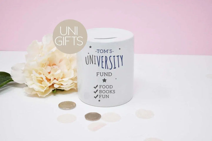 Personalised Uni Gift, Money Box University Gift, University Saving Fund, Girls Uni Gift, Graduation Gift, Student Gift, Fun Student Gifts - Amy Lucy