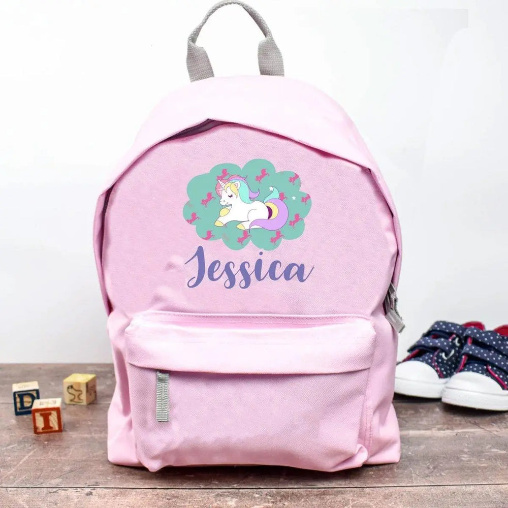 Personalised Unicorn Backpack, Kids Unicorn Rucksack, Girls School Backpack, Kids Children Student Backpack, Back To - Amy Lucy