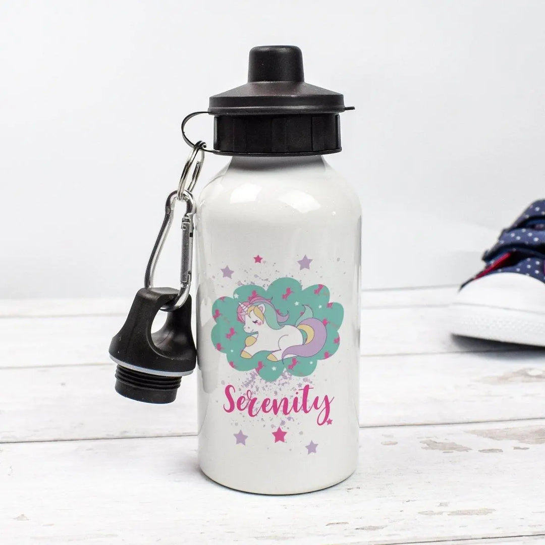 Personalised Unicorn Water Bottle, Unicorn School Bottle, Kids Unicorn Drink Bottle, Girls School Flask, Kids Children Student Drinks Cup, - Amy Lucy