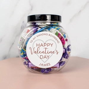 Personalised Valentine&#39;s Sweet Jar, Valentines Sweets Gift, Valentines Treat Box, Valentines Gift for Him, Sweet Jar, Valentines Sweet Box - Amy Lucy