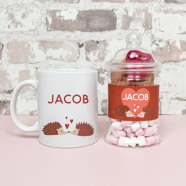 Personalised Valentines Hot Chocolate Kit, Child Valentine&#39;s Gift, Novelty Valentines Gift, Valentines Chocolate, Hedgehog Mug Gift - Amy Lucy