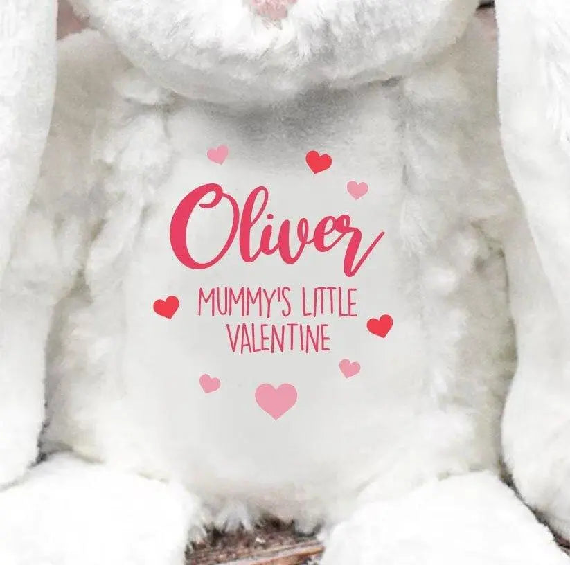 Personalised Valentines Teddy, Mummy's Valentines Bunny, Valentines Baby Gift, Child Valentines Gift, Baby Valentines Gift, Valentines Gifts - Amy Lucy