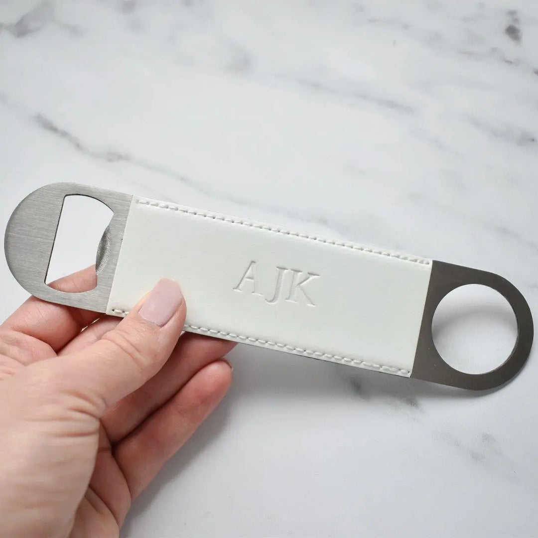 Personalised Vegan Leather Bar Blade, Personalised Bottle Opener, Debossed Bar Blade, Father&#39;s Day Gift, Drinking Gift, Dad Bar Gift, Him - Amy Lucy