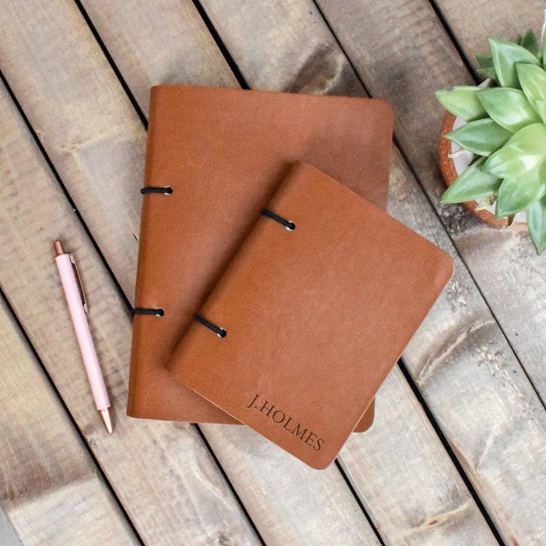 Personalised Vegan Leather Journal, Personalized Notebook, Vegan Gift, Travel Journal, Engraved Journal, Artist Sketchbook, Eco Friendly - Amy Lucy