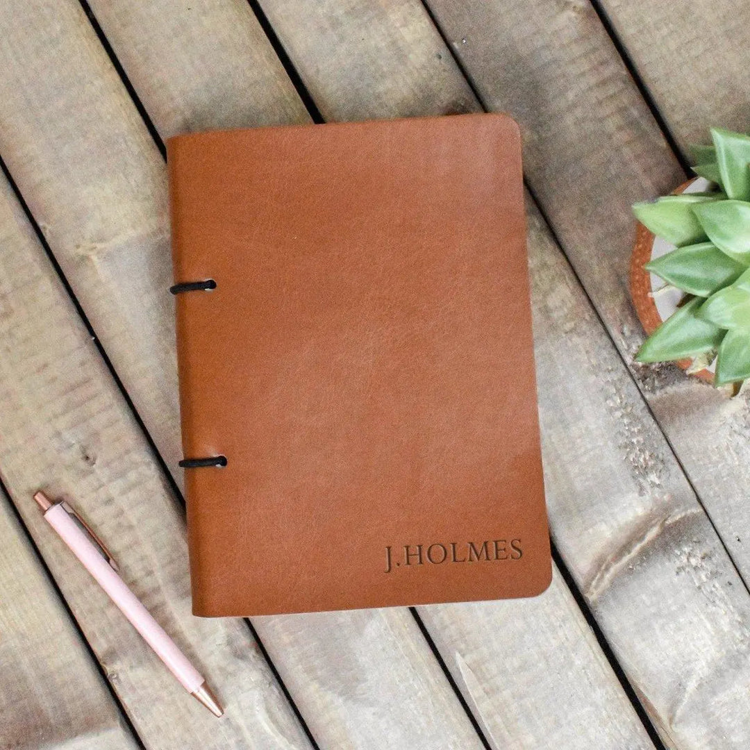 Personalised Vegan Leather Journal, Personalized Notebook, Vegan Gift, Travel Journal, Engraved Journal, Artist Sketchbook, Eco Friendly - Amy Lucy