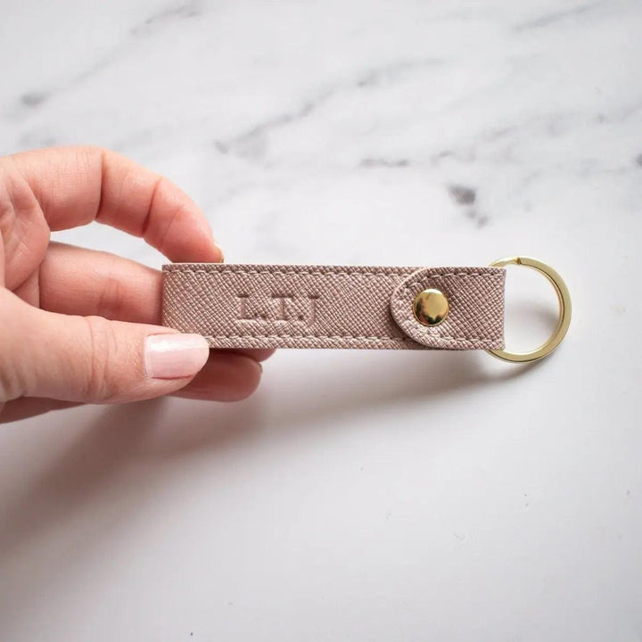 Personalised Vegan Leather Keychain, Personalised Key Fob, Embossed Keyring, Father&#39;s Day Gift, Monogram Gift, New Home Gift, New Car, Dad - Amy Lucy