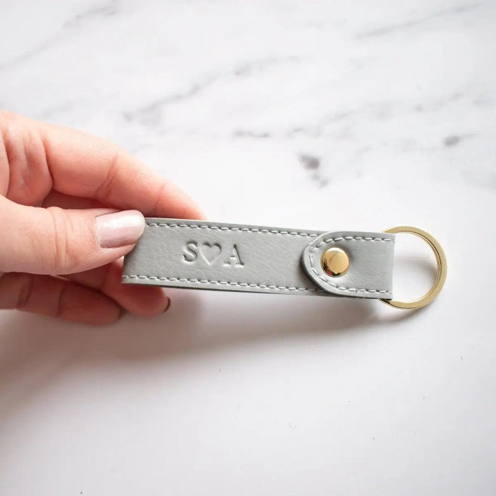 Personalised Vegan Leather Keychain, Personalised Key Fob, Embossed Keyring, Father&#39;s Day Gift, Monogram Gift, New Home Gift, New Car, Dad - Amy Lucy