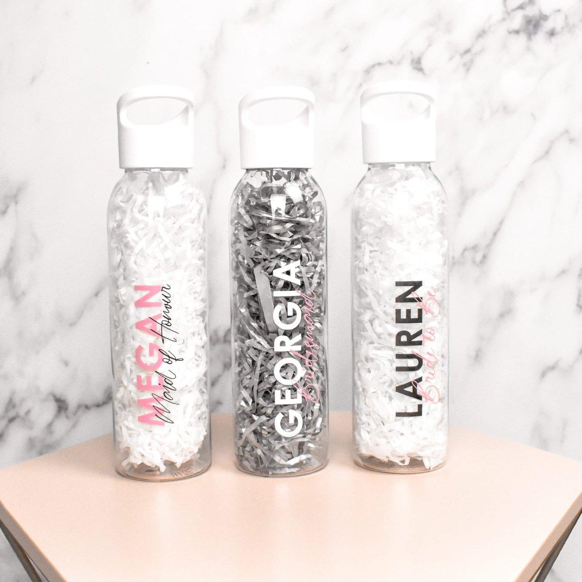 Personalised Water Bottle 650ml with Rose Pink Print - Amy Lucy