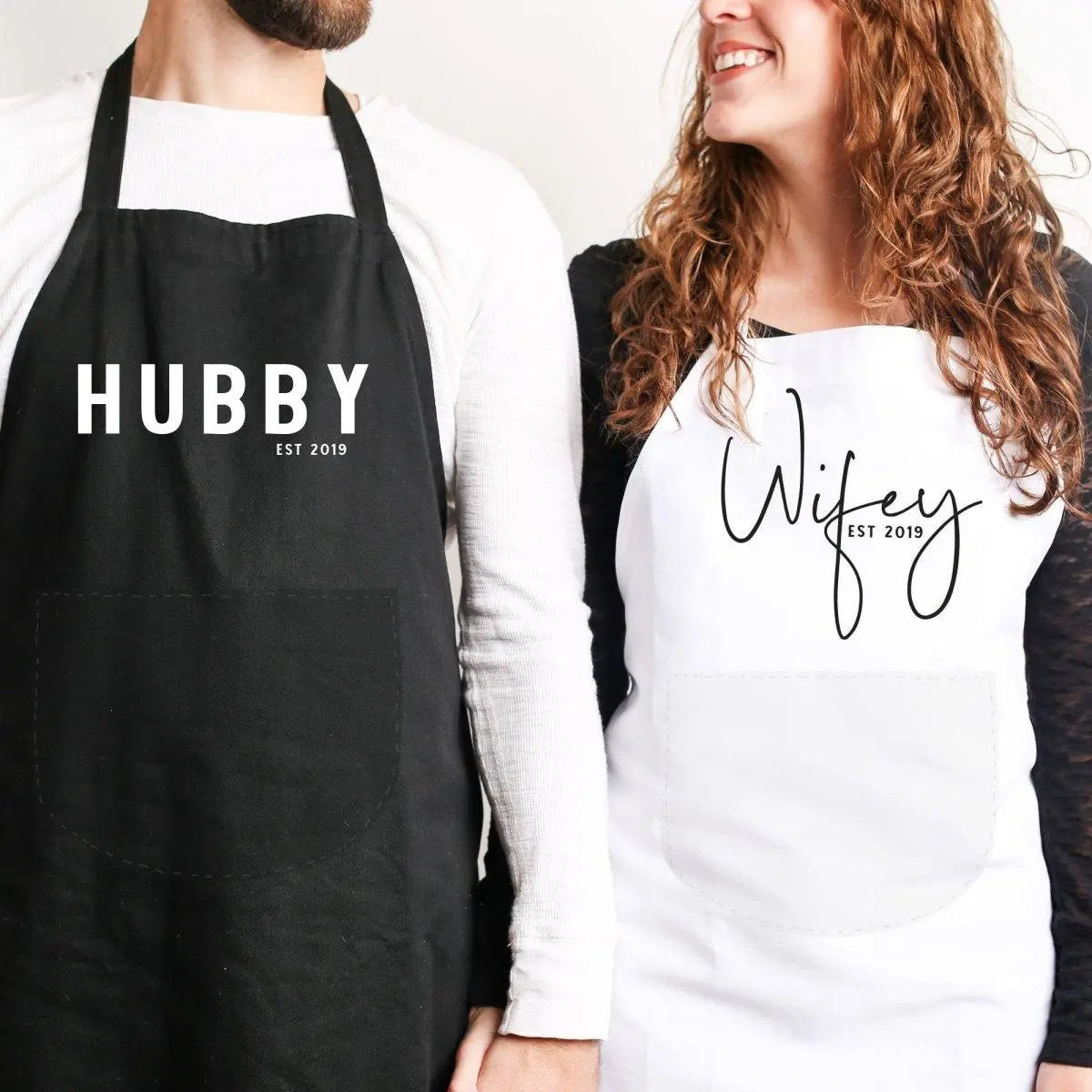 Personalised Wedding Aprons, Bride Groom Wedding Aprons, Newlywed Aprons, Mr and Mrs Aprons, Mr and Mrs Gifts, Newlywed Mr Mrs Home Gift, - Amy Lucy