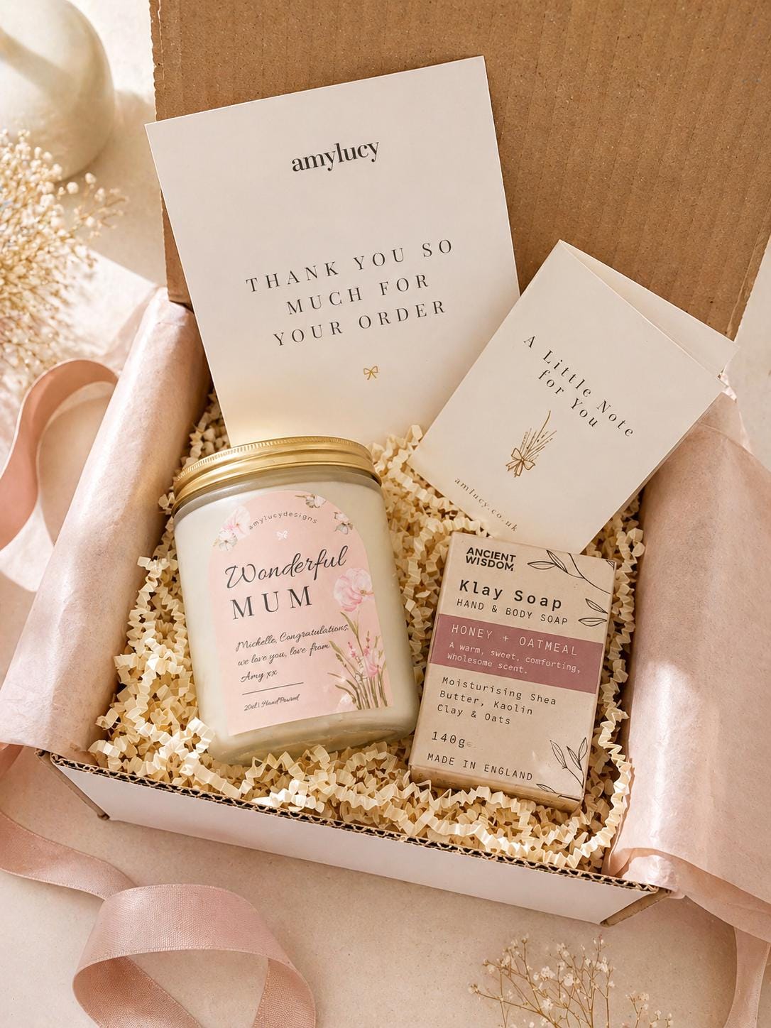 Personalised Wedding Morning Candle for Bride gift-box presentation