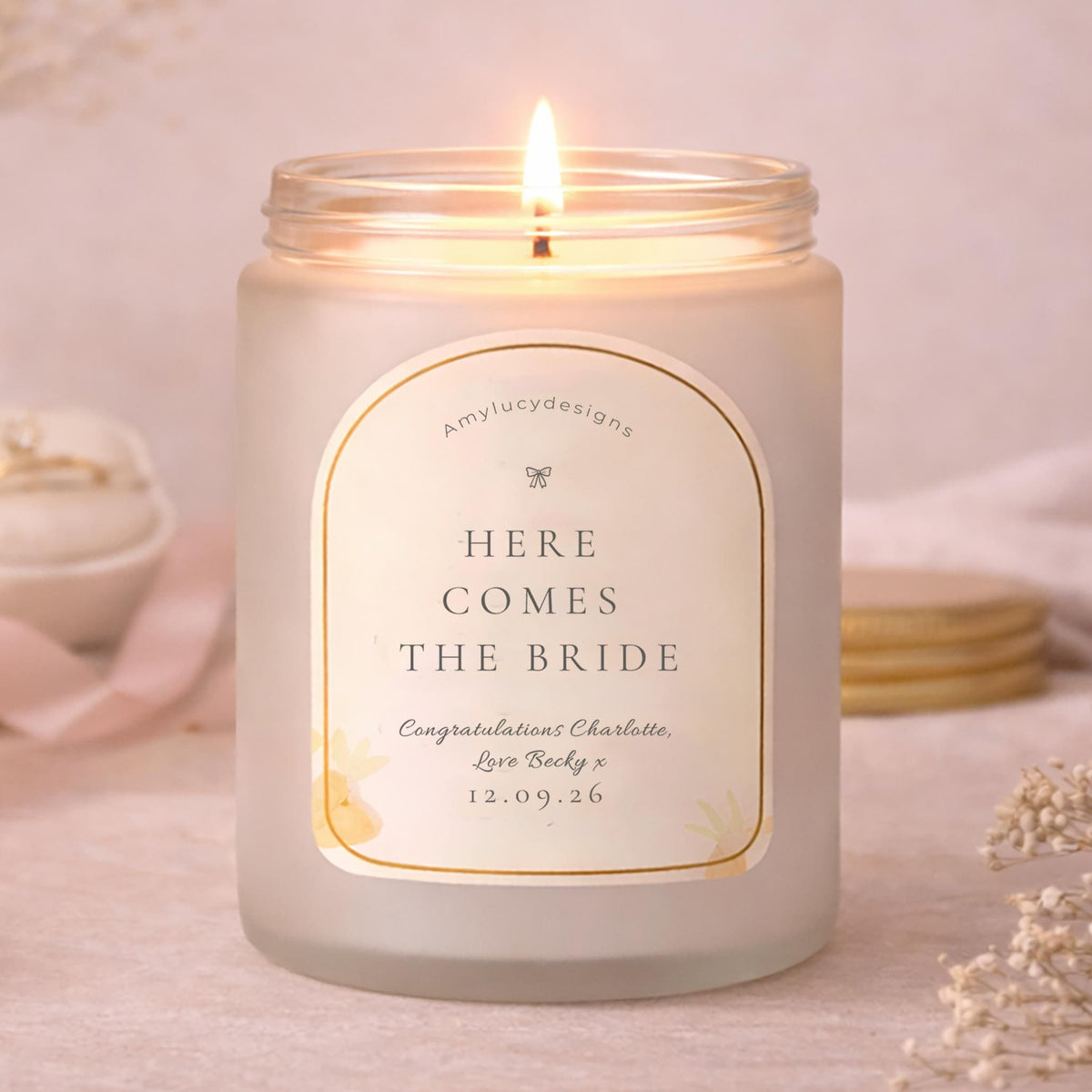 Personalised Wedding Morning Candle for Bride product information
