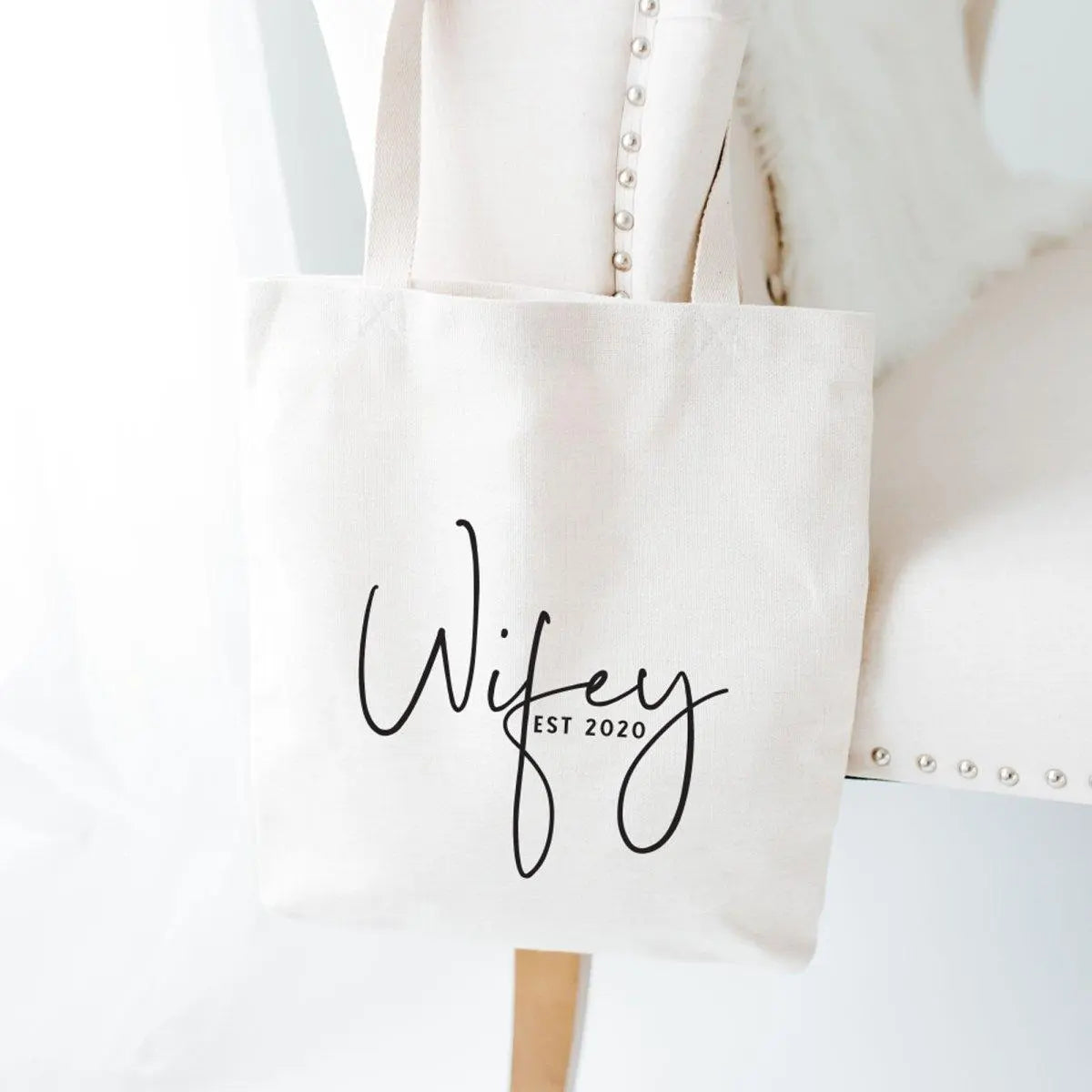 Personalised Wifey Bag, Hubby Bag, Honeymoon Wifey Bag, Honeymoon Tote Bags, Honeymoon Bag, Wifey Bag, Wifey Tote Bag, New Wife Bag, Hubby - Amy Lucy
