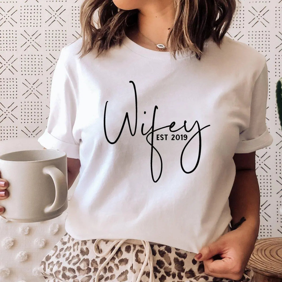 Personalised Wifey T-Shirt, New Wife Shirt, Wife To Be T-Shirt, Personalised Engagement T-Shirts, Personalised Wedding Gifts, Mrs T-Shirts - Amy Lucy